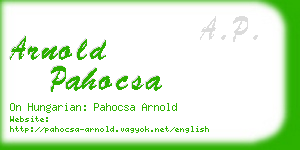 arnold pahocsa business card